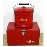 Vintage Metal Coca-Cola Insulated Ice Chest, 13" H x 22" W x 13" D And Vintage Metal Coca-Cola Insul