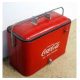 Two Vintage Metal Coca-Cola Insulated Coolers, Both With Bottle Openers, 13" H x 18" W x 9" D And 13