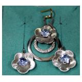 Sterling Silver Pendant And Earring Set