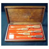 Mac Tools 1986 Limited Edition 24k Gold Plated Screwdriver Set In Wood Case, # 00947
