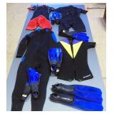 XCEL And Fathom Short Wetsuits, XCEL Size 12, 16 And XL, Fathom Size Medium, Qty 4 And 5 Pairs Of Fl