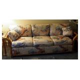Gimson Slater Bamboo Upholstered Sofa, 27" x 84" x 35"