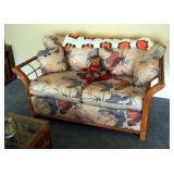 Gimson Slater Bamboo Upholstered Loveseat, 27" x 60" x 35"