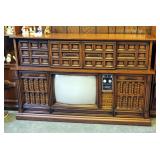 Curtis Mathes Console Television Cabinet Including Solid State Stereo, 8-Track Recorder And Turn Tab