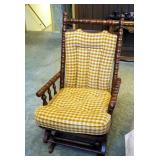 Tell City Solid Wood Glider/Rocker With Upholstered Cushions, Spindle Style