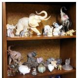 Glass And Ceramic Elephant Collectibles, Assorted Sizes