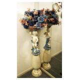41" Hand Painted Porcelain Cherub Stand