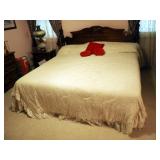 King Size Bed Includes Mattress, Box Springs, Solid Wood Headboard, Frame And Bedding