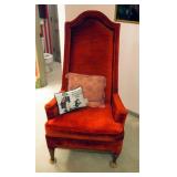 Karpen High Back Upholstered Chair, 51" x 32" x 30"