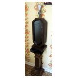 Plant Stand With Granite Top And 34" Table Lamp