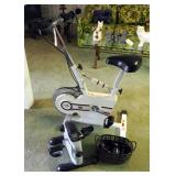 MCA Sports Stationary Exercise Bike, Crane Pedal Station With Digital Display, Hand Weights And Bung