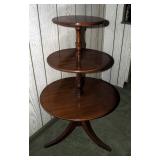 3 Tiered Round Pedestal Table, 37" x 23" Round