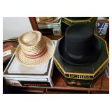 Planar-Merino 100% Wool, Medium Sized Top Hat, Straw Fedora Sized Large
