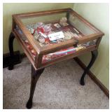 Solid Wood Display Table With Cabriol Legs, 24" x 24" x 19"