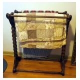 Wood Quilt Rack, 30" x 26" x 14" Includes Quilts