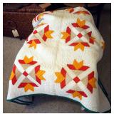 Hand Stitched Patch Work Quilt, Approximately 76" x 66 And Hand Stitched Patch Work Baby Quilt, 48" 