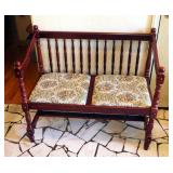 Solid Wood Entry Bench With Upholstered Cushion, 33" x 39" x 20"
