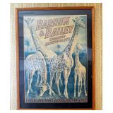 Wood Framed Matted Under Glass Barnum & Bailey Greatest Show On Earth, Lithograph, Copy Right Dated 