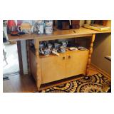 Solid Wood Drop Leaf Side Board Cabinet, 34" x 64" x 22"