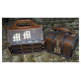 Hand Made Wood Storage Boxes With Hinged Lids, Qty 2