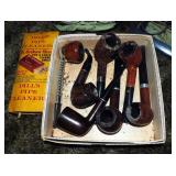 Antique Smoking Tobacco Pipes, Qty 7, Eye Glasses And More