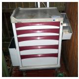Rolling Medical Cart With 5 Drawers, 41.5" x 36" x 24"