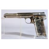 Astra Modelo 1921 9mm Largo Pistol SN# 94603, Nickel Plate, Clear Plastic Grips