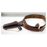Hunter Leather Holster And Belt, Marked 152 MED, With .22 Win Mag 6-Shot Cylinder And 24 Rounds Of .