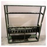 U.S. Army Metal Small Arms Rack, Made By Roth Fabricating Inc. Intended For M16/M16Ai/M2, 10 Slots, 