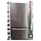 Whirlpool 22 Cu Ft Bottom Freezer Refrigerator Model WRB322DMHV00, Adjustable Glass Shelves, LED Lig