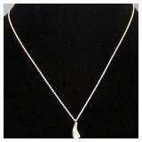 Tiffany & Co Elsa Peretti Solid Teardrop Sterling Silver Necklace