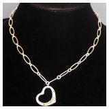 Tiffany & Co Elsa Peretti Sterling Silver Open Heart Necklace