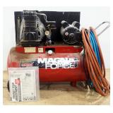 Sanborn Magna Force 3hp Air Compressor Model M109CL300-20, With Manual And Hoses, Powers On
