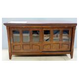 Altra Television Cabinet With 2 Sliding Doors, Adjustable Shelves On Each Side And 2 Removable Wood 