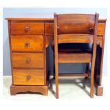 Wood Student Desk With 5 Drawers,30" H x 36" W x 19" D