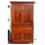 Antique Wood Buffet And Marriage Piece Hutch Cabinet, 79" H x 42.4" W x 19.5" D