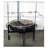 RiverGrille Metal Fire Pit, With Grates, Rotisserie Spit, Cover, And More, Adjustable Height, 39" Di