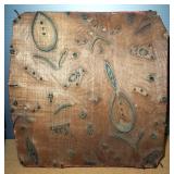 Two Old Textile Artisan Imprints, Approx 15" x 15" And 11" x 11"