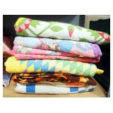 Collection Of Quilts And Blankets, Various Colors, Sizes And Styles, Total Qty 18