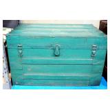Antique Steamer Trunk, Some Wear, 21" H x 34" W x 19" D