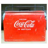 Vintage Coca-Cola Cooler With Bottle Opener On Side, 12.25" H x 17" W x 12" D