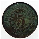 1866 Shield Nickel With Rays, Rare