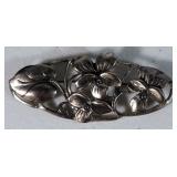 Sterling Silver Chain, Sterling Silver Bracelet, Sterling Art Nouveau Pin And Sterling Floral Pin, T