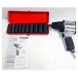 Porter Cable 1/2" Impact Wrench Model PT501 With Instructions And 10-Piece Socket Set (Sizes Range 7
