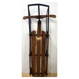 Antique Flying Arrow Sled, 57" Long, Has NRA Emblem Stamped On Center Board
