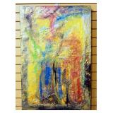Original Abstract Art On Canvas By Marian Georgopulos, 24" Wide x 36" High