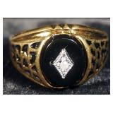 10K Gold Ring, Size 12-1/4, With Center Stone