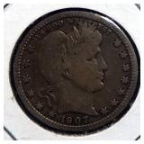 1907 D Barber Quarter, 1926 S And 1928 S (2) Standing Liberty Quarters, And 1916 Mercury Dime