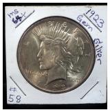 1923 Peace Dollars, Qty 2