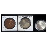 2001 P Capital Visitors Center Commemorative Half Dollar, US Treasury Medal And Franklin D. Roosevel